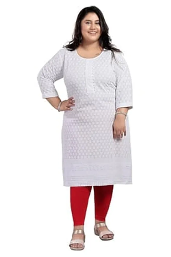 Radiant_Pristine_White_Graceful_White_Rayon_Chikankari_Straight_Kurti