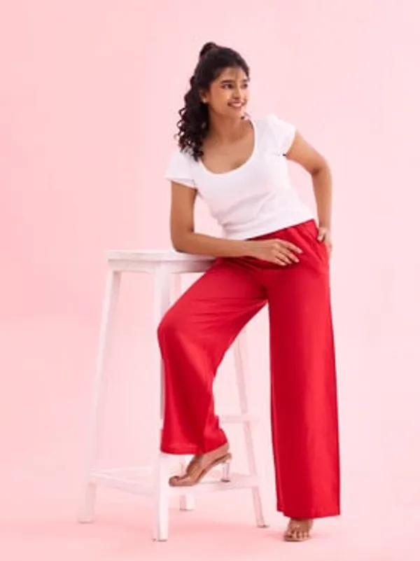 Red_Women_Premium_Rayon_Wide_Leg_Palazzo