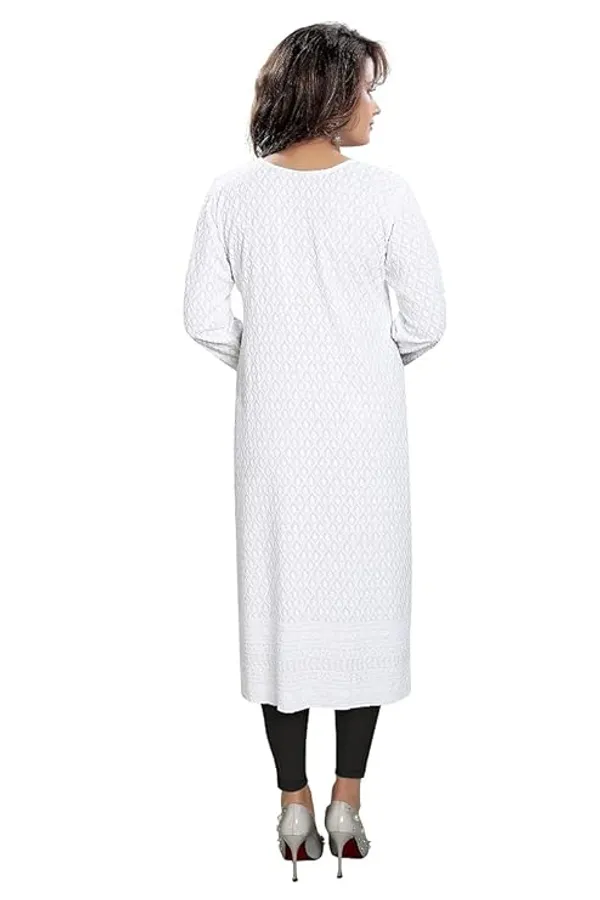 Pristine_White_Premium_Rayon_Chikankari_Straight_Kurti