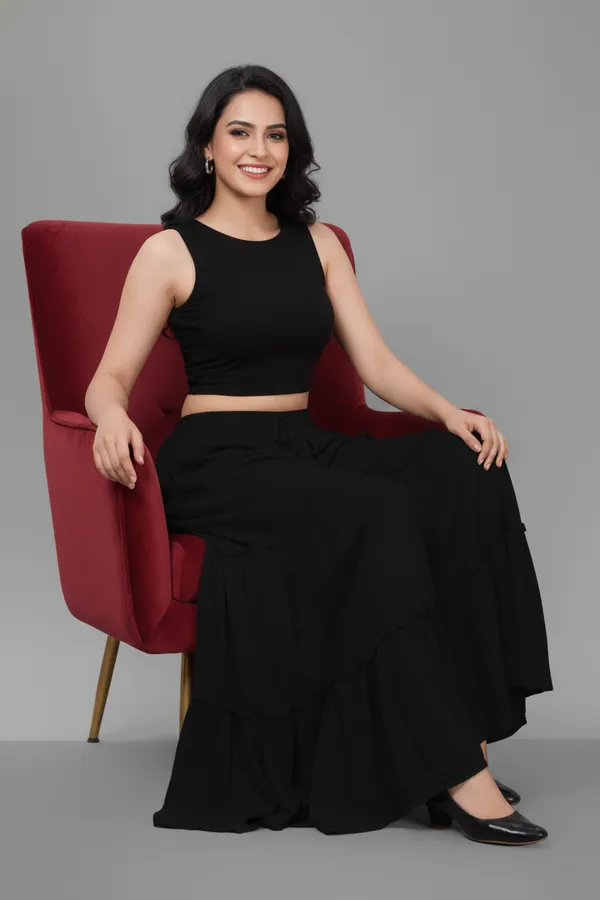 Black_Women_Premium_Rinkal_Flared_Tiered_Palazzo