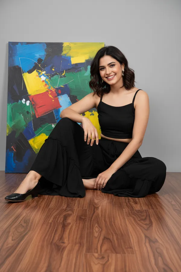Black_Women_Premium_Rinkal_Flared_Tiered_Palazzo