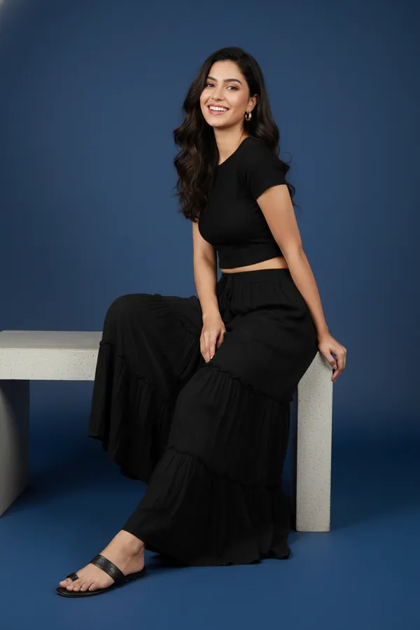 Black_Women_Premium_Rinkal_Flared_Tiered_Palazzo