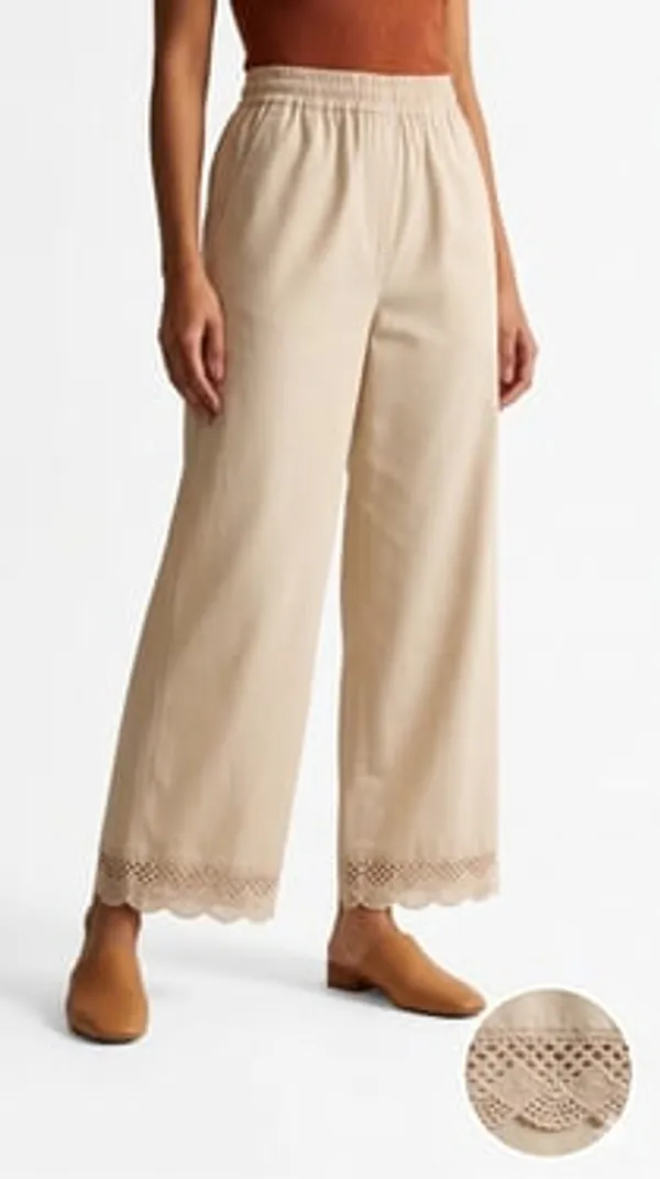 Beige_Premium_Cotton_Lace_Trim_Wide_Leg_Palazzo