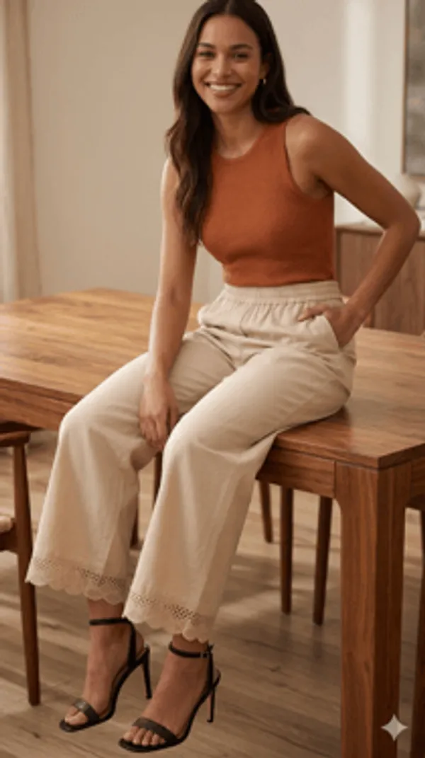 Beige_Premium_Cotton_Lace_Trim_Wide_Leg_Palazzo