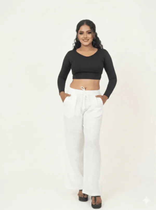 White_Premium_Linen_Wide_Leg_Palazzo