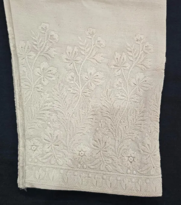 Beige_Premium_Cotton_Cutwork_Chikan_Pants