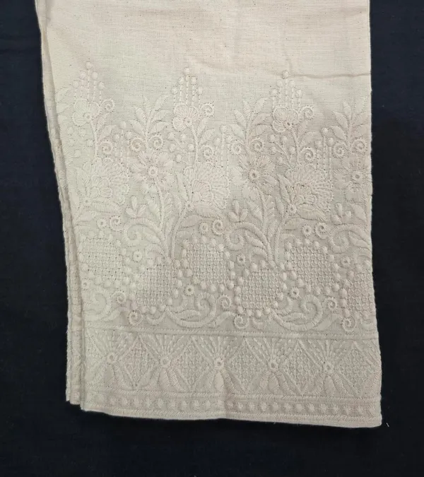 Beige_Premium_Cotton_Cutwork_Chikan_Pants