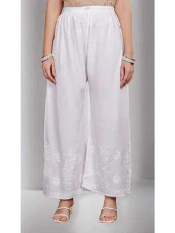 Pristine_White_Premium_Lucknowi_Hand_Embroidered_Rayon_Palazzo