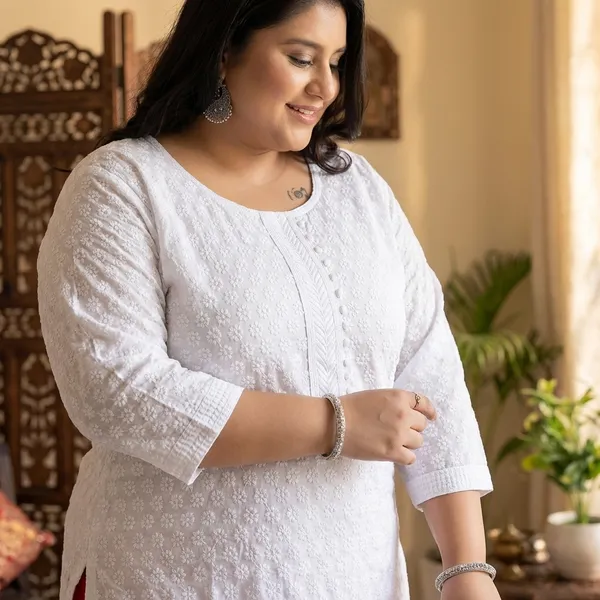 Radiant_Pristine_White_Graceful_White_Rayon_Chikankari_Straight_Kurti