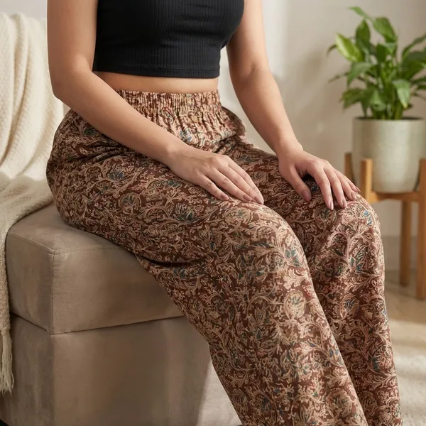 Multicolor_Traditional_Kalamkari_Gamthi_Wide_Leg_Palazzo