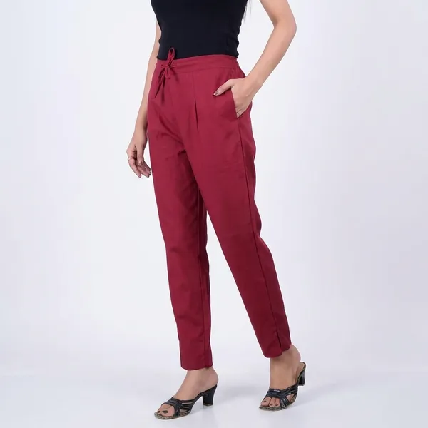 Red_Premium_Cotton_Nadi_Slim_Fit_Tapered_Pants