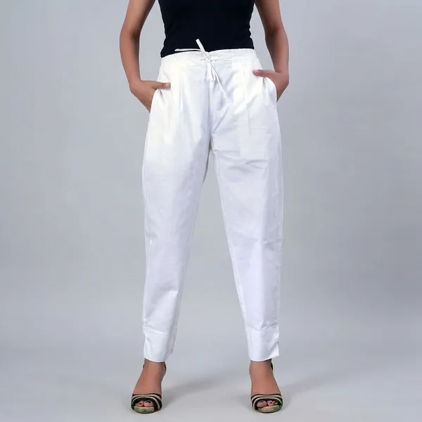 White_Premium_Cotton_Nadi_Slim_Fit_Tapered_Pants