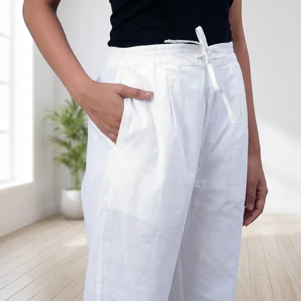 White_Premium_Cotton_Nadi_Slim_Fit_Tapered_Pants