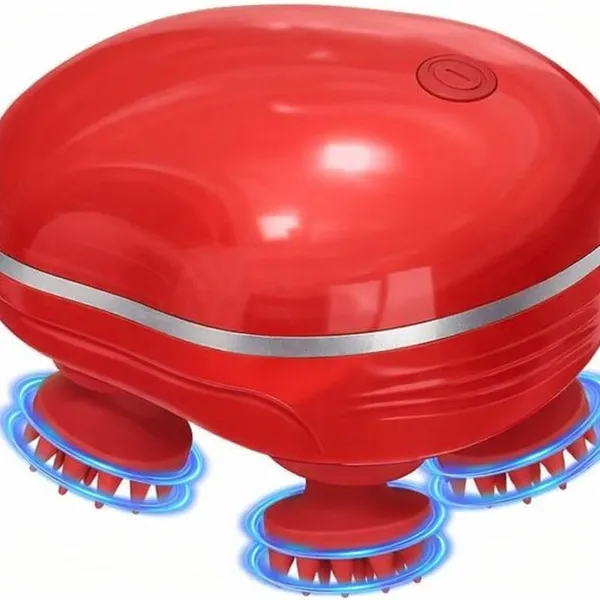 Electric_Scalp_Massager_For_Head_Body_Rechargeable_4_Head_Silicone_Kneading_Massager_Red