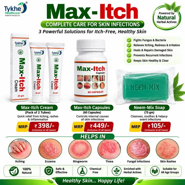 MaxITch_Antifungal_Combo_KIT_of_Cream__Pack_of_2_|_1_Capsules_|_1_Neem_Soap_