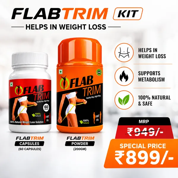 Flab_Trim_Powder_200_Gm_&_60_Capsules_For_Healthy_Way_Right_Way._Combo_Pack_Of_Fat_To_Fit