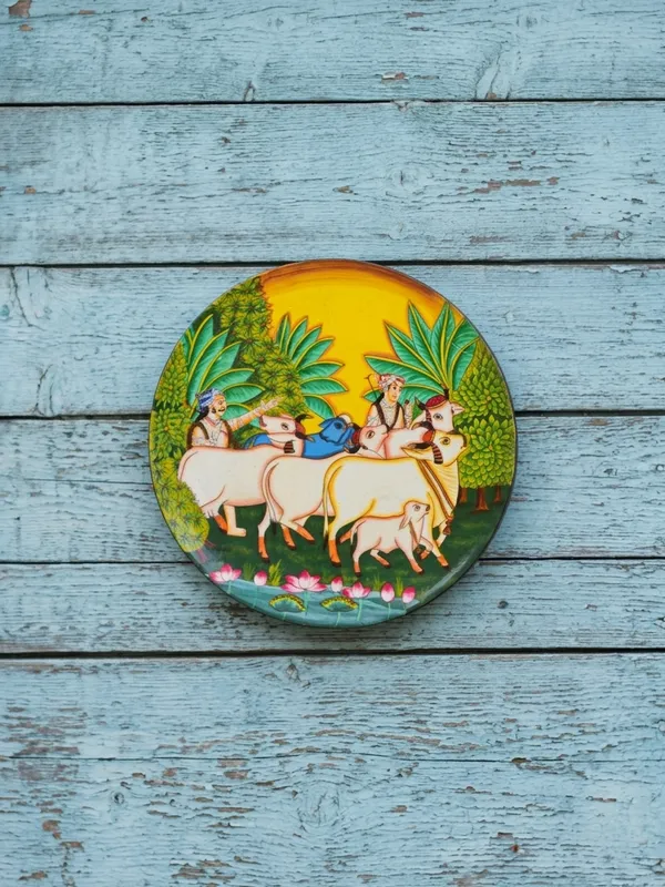 Greenry_Wooden_Premium_Cows_Decor_Plate_For_Home_Decor