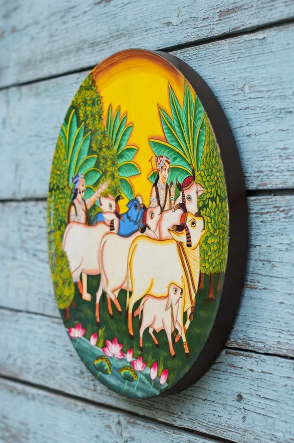 Greenry_Wooden_Premium_Cows_Decor_Plate_For_Home_Decor