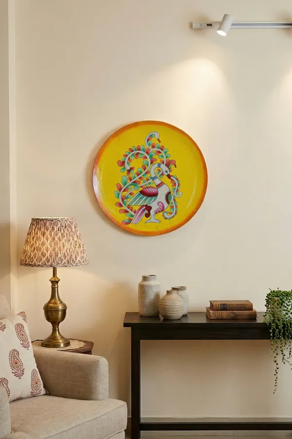 Yellow_Wooden_Premium_Peacock_Decor_Plate_For_Home_Decor