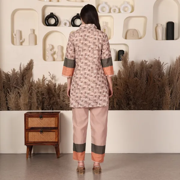 Beige_Printed_Chikan_Co-ord_Set