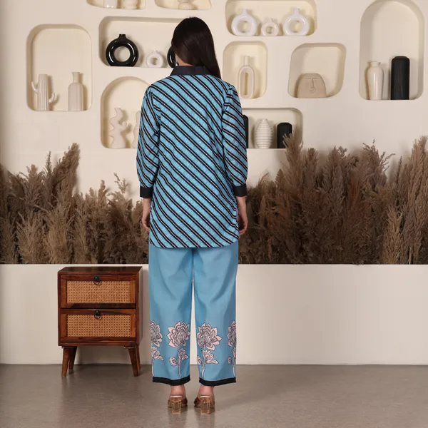 Blue_Printed_Chikan_Shirt_Set