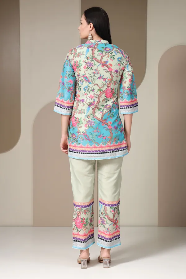 Yellow_And_Turquoise_Printed_Co-ord_Set_For_Women