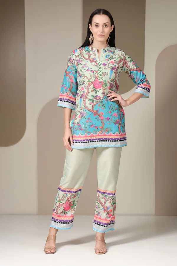 Yellow_And_Turquoise_Printed_Co-ord_Set_For_Women