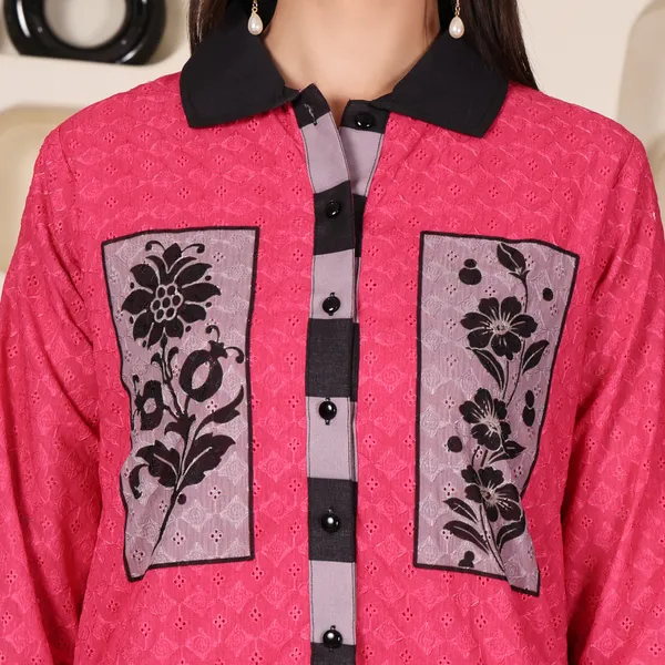 Pink_Chikan_Shirt_Set_for_Women