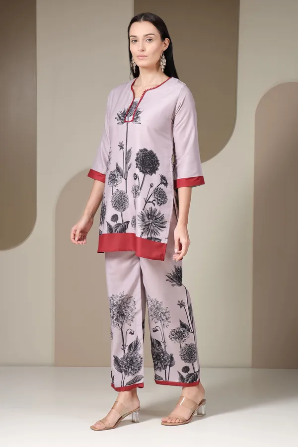 Women's_White_And_Red_Floral_Printed_Co-ord_Set