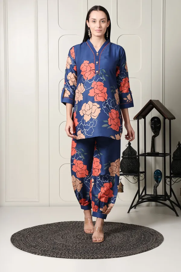 Blue_Floral_Printed_Co-ord_Set_For_Women