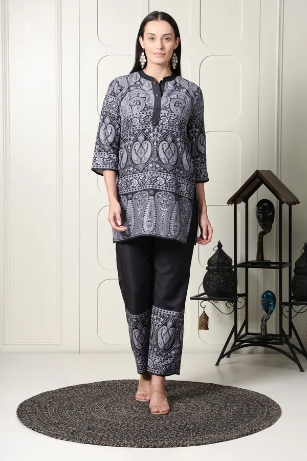 Black_And_White_Paisley_Printed_Co-ord_Set