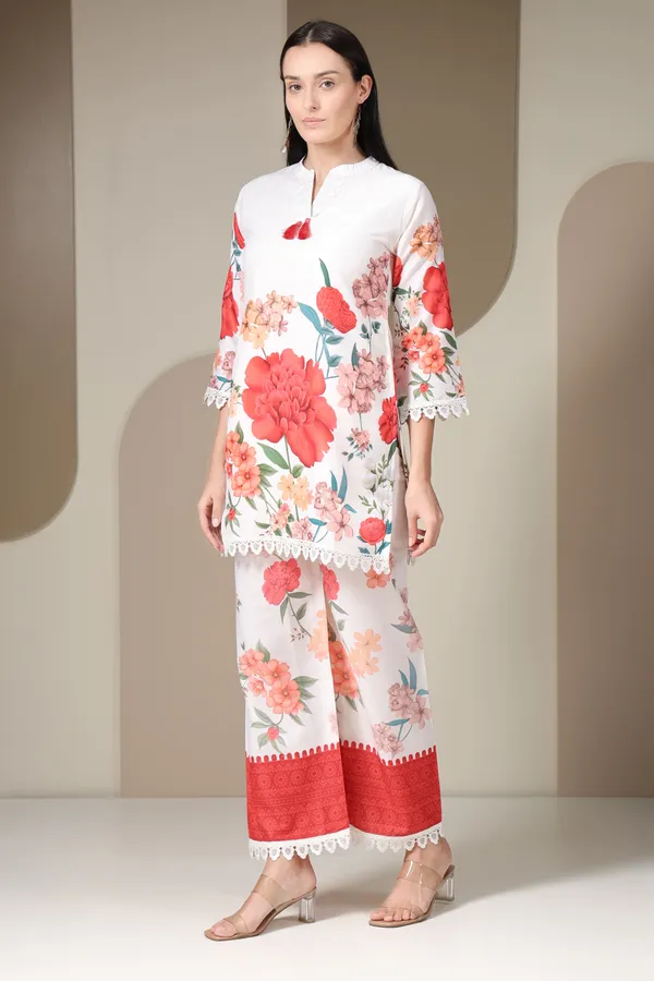 Women's_White_Floral_Printed_Co-ord_Set_With_Pink_Tassels