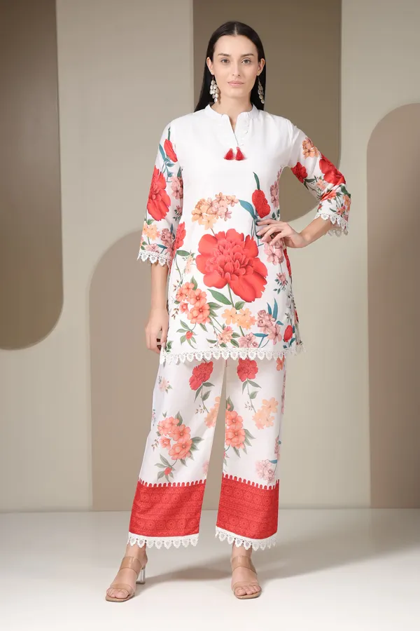 Women's_White_Floral_Printed_Co-ord_Set_With_Pink_Tassels