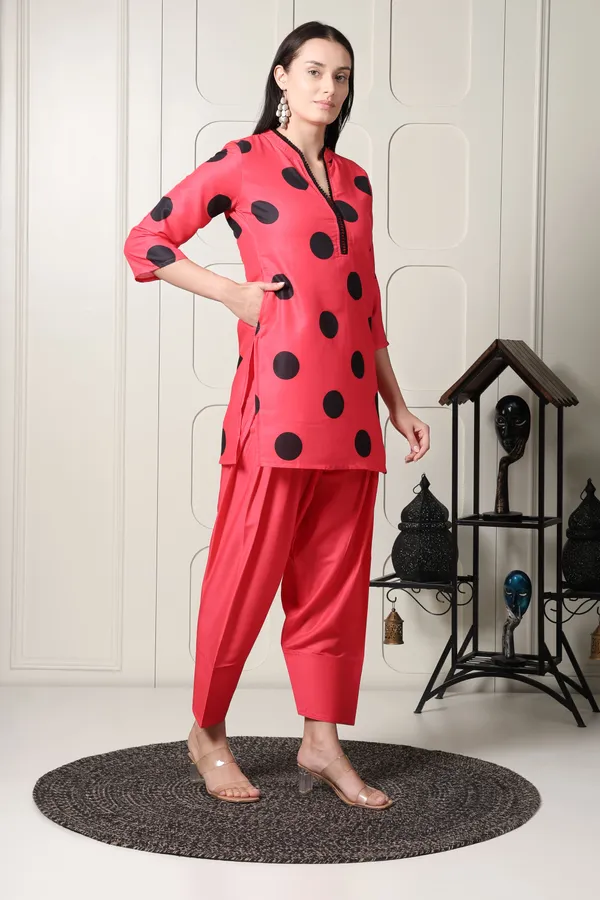 Red_And_Black_Co-ord_Set_With_Polka_Dots