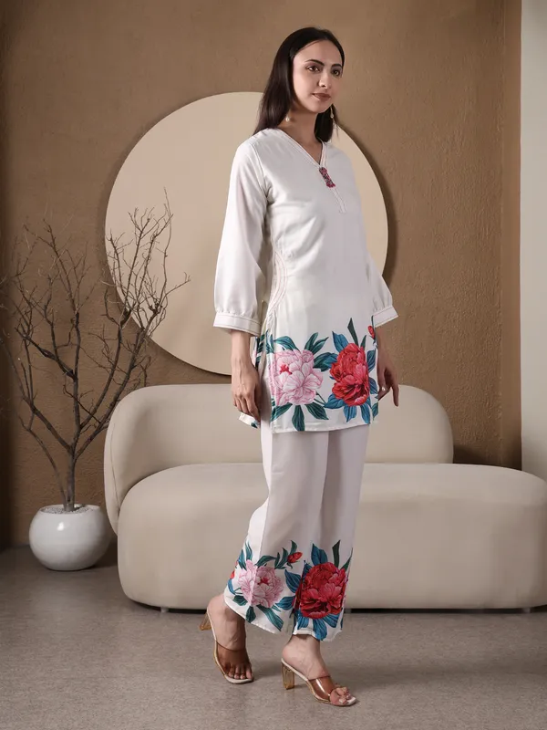 White_Floral_Printed_Co-ord_Set_For_Women
