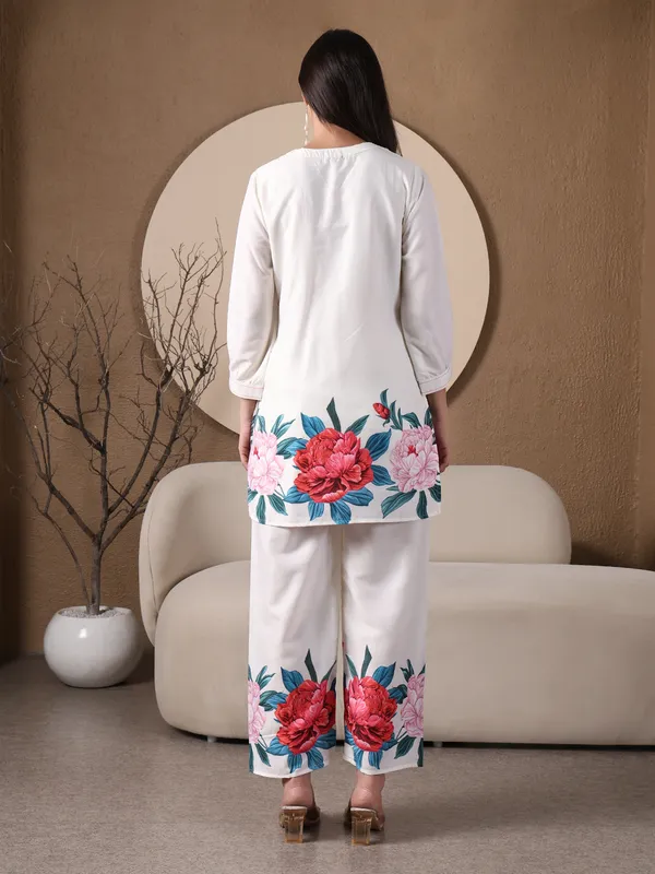 White_Floral_Printed_Co-ord_Set_For_Women