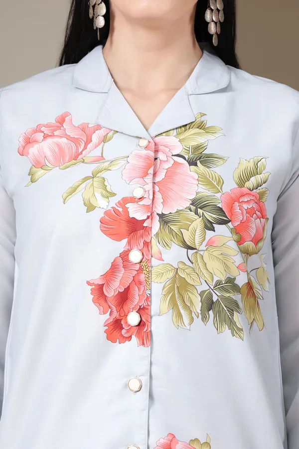 Women's_Off-White_Floral_Print_Collared_Shirt_Set