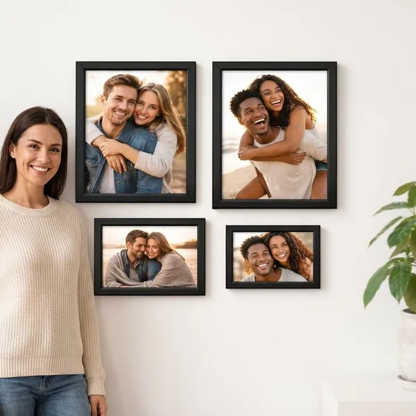 Brown_Picture_Frame_Set_Of_4_Textured_Sizes_2_8_X_10_Inches_(20X25_Cm_)And_4_X_6_Inches_(10X15_Cm)_And_5_X_7_Inches_(13X18_Cm)_Wall_Mount_Vertical_Or_Horizontal_Display