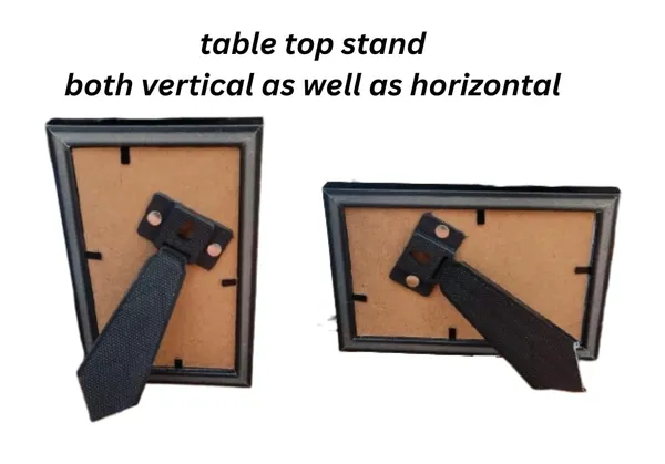Brown_Picture_Frame_Set_Of_2_Wood_Finish_Crystal_Clear_Acrylic_Glass_Table_Top_Display_Dual_Orientation