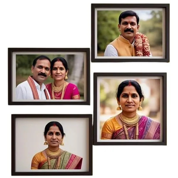 Black_Picture_Frame_Set_Of_4_-4X6_Inches_Mdf_Crystal_Clear_Acrylic_Wall_Mount_Vertical_Horizontal_Display