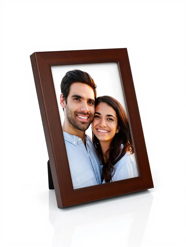 Brown_Picture_Frame_With_Stand_A4_Size_Wood_Double_Mat_Display_For_Photos_And_Documents