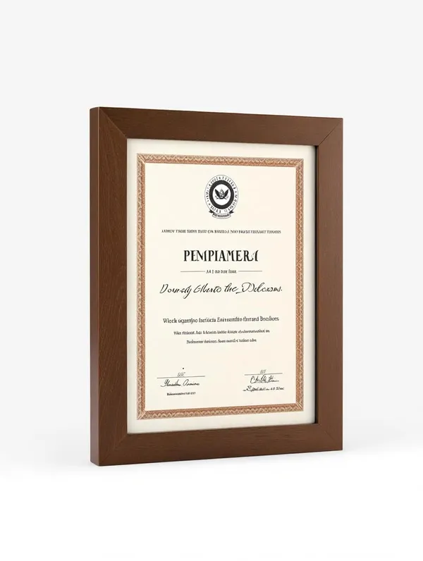 Brown_Picture_Frame_With_Stand_A4_Size_Wood_Double_Mat_Display_For_Photos_And_Documents