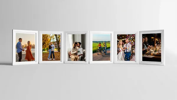 White_Customizable_Decorative_Photo_Frame_Set_4X6_Inches_6_Pack_Wall_Mountable_And_Table_Top_Display_Crystal_Clear_Acrylic_With_Glossy_Paper_Print_For_Home_And_Office