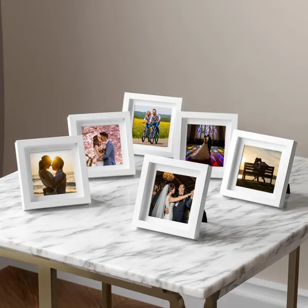 White_Modern_Photo_Frame_Set_6_Pack_Square_Frames_With_Table_Top_Stand_And_Wall_Mount_For_Home_Decor_Sleek_Frame