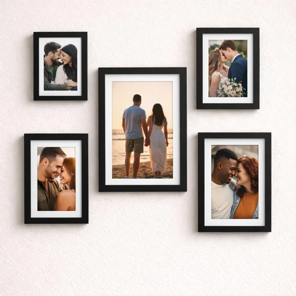 Black_Gallery_Wall_Picture_Frame_Set_5_Frames_Vertical_Or_Horizontal_Display