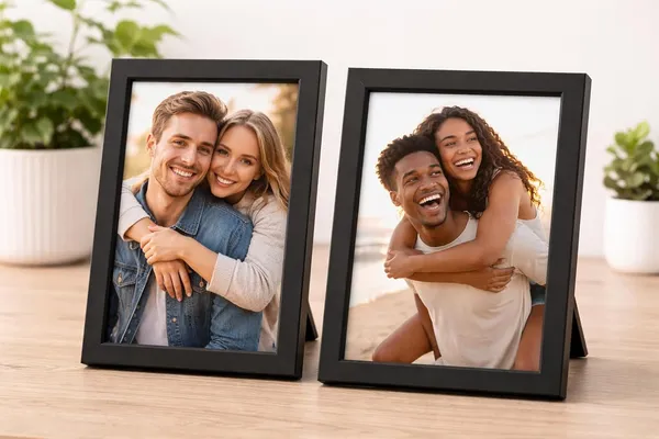 Black_Picture_Frame_Set_Of_2_4X6_Inches_Crystal_Clear_Plexiglass_Tabletop_Display