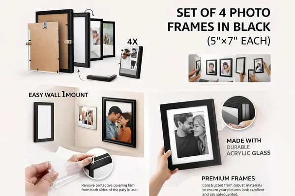 Black_Photo_Frame_Set_Of_4_5X7_Inch_Picture_Frames_With_Crystal_Clear_Plexiglass_Wall_Hanging_Display_For_Home_Office_Decor