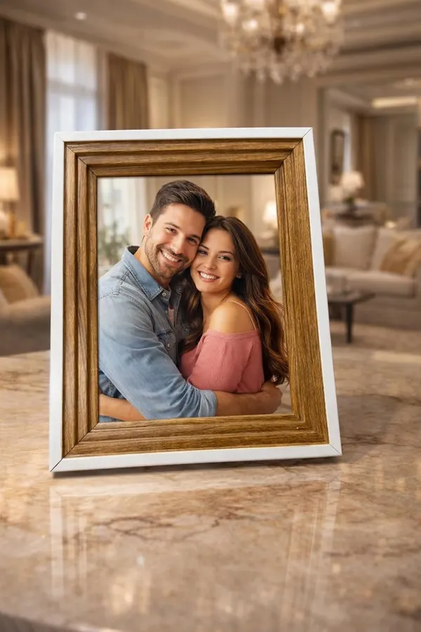 Oak_Wood_With_White_Border_Personalized_5X7_Photo_Frame_Customised_Picture_Frame_With_Acrylic_Front_Table_Top_Stand_Wall_Mount_Photo_Display_Frame_For_Memories_Certificates_Artwork_Home_Decor_Gift_Oak_Wood_With_3D_Design