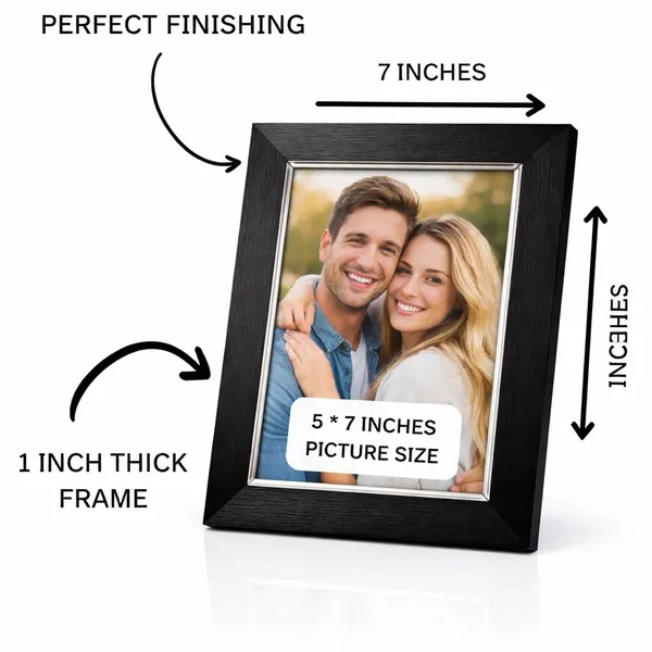 Black_And_Silver_Personalized_5X7_Photo_Frame_Customised_Picture_Frame_With_Acrylic_Front_Table_Top_Stand_Wall_Mount_Photo_Display_Frame_For_Memories_Certificates_Artwork_Home_Decor_Gift_And