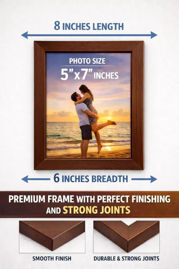 Brown_Photo_Frame_In_Finish_Same_Size_Display_For_Wall_Decor_Showcasing_Cherished_Memories_With_Elegant_Design_For_Home_Office_And_Personalized_Gift_Use_Size_5X7_Inch